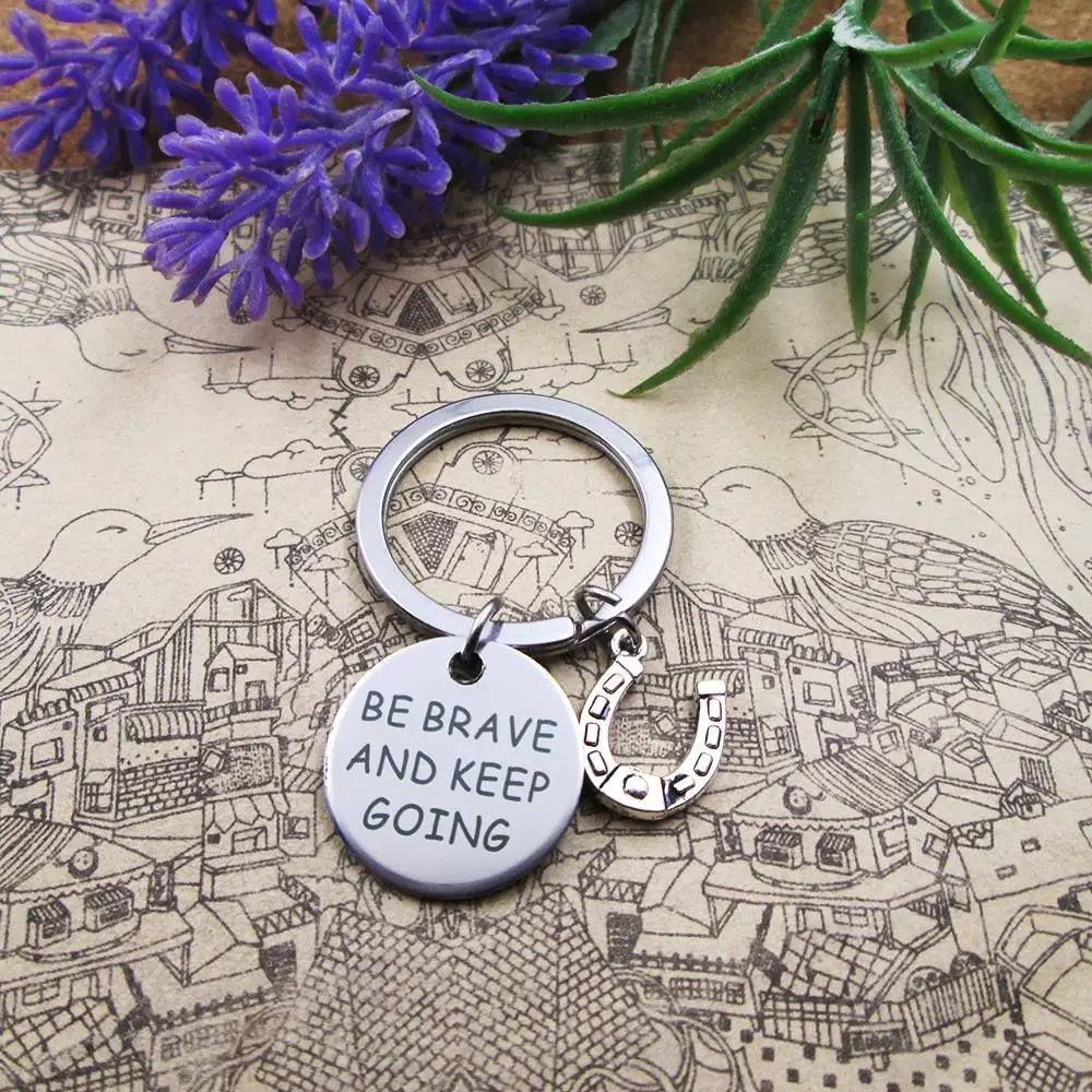 High quality Key chain be brave and keep going with horseshoe stainless steel keyring birthday gift
High quality Key chain be brave and keep going with horseshoe stainless steel keyring birthday gift