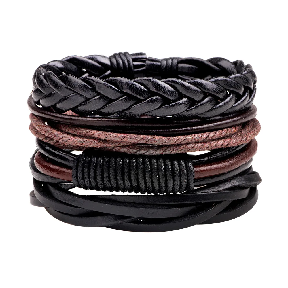 New Styles 11 Styles 4pcs/Set Punk Homme PU Leather Multi-layer Braided Rope Bead Cuff Braclet Homens Braslet Wholesale
New Styles 11 Styles 4pcs/Set Punk Homme PU Leather Multi-layer Braided Rope Bead Cuff Braclet Homens Braslet Wholesale