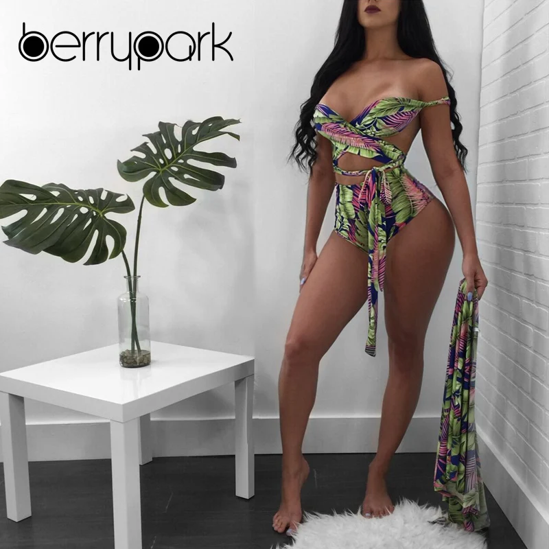 BerryPark Sexy High Waist Cross Bandage Bikini + Cover Up 3 Pieces Set 2019 Summer Women Leaf Print Swim Bathing Suit Beach Wear
BerryPark Sexy High Waist Cross Bandage Bikini + Cover Up 3 Pieces Set 2019 Summer Women Leaf Print Swim Bathing Suit Beach Wear