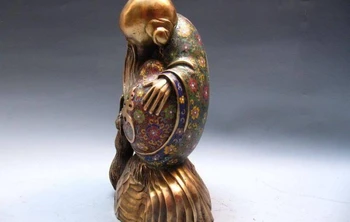 14" China 100% Pure Bronze Copper cloisonne enamel Old Man longevity God statue
14" China 100% Pure Bronze Copper cloisonne enamel Old Man longevity God statue