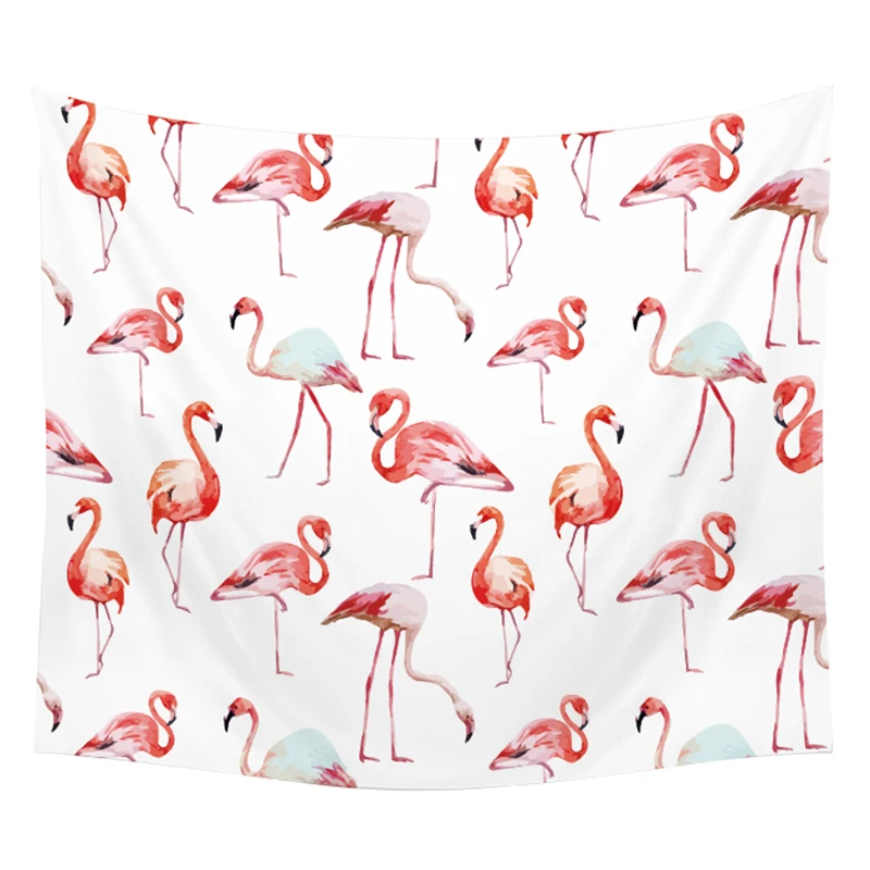 

Geometric Flamingo Tapestry Wall Hanging Tropical Plant Rectangle Lovely Wall Cloth Tapestries Toucan Custom Blanket Nordic Gift