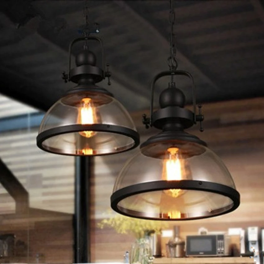 Vintage Industrial glass Pendant Lights Loft iron antique Hanging Lamp for restaurant dining room Bar cafe deco lighting fixture
Vintage Industrial glass Pendant Lights Loft iron antique Hanging Lamp for restaurant dining room Bar cafe deco lighting fixture
