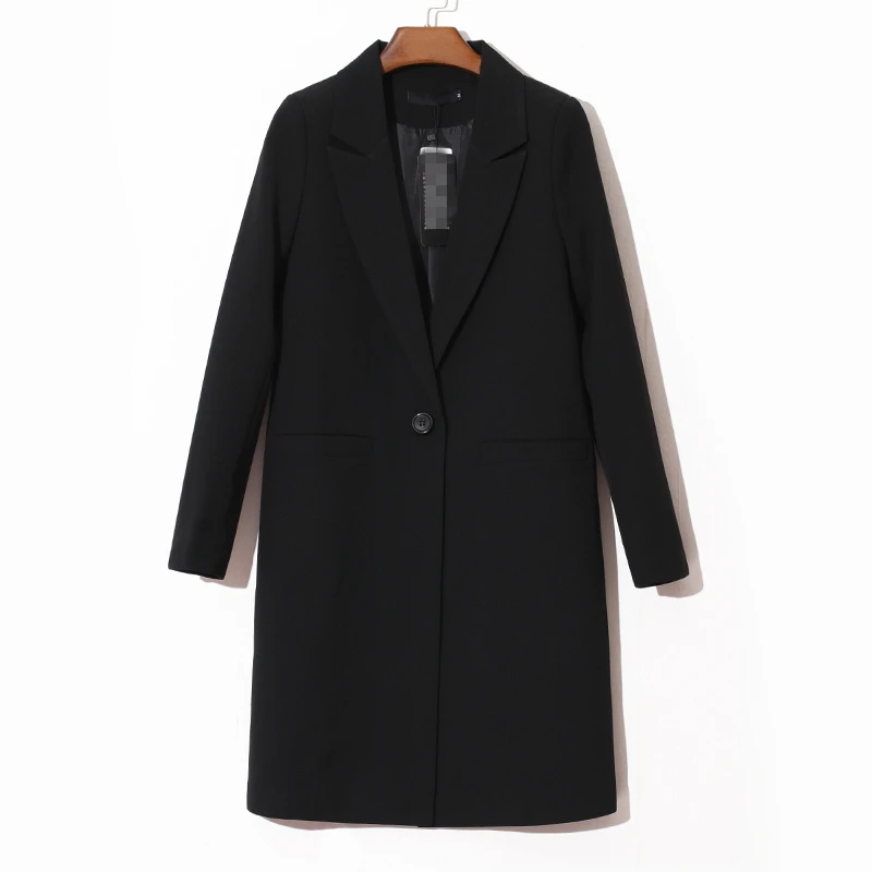 2018 Plus Size OL One Button Long Blazers Suit Femme Spring Autumn Black Ladies Blazer Women Coat Jacket Casual Outwear Z388
2018 Plus Size OL One Button Long Blazers Suit Femme Spring Autumn Black Ladies Blazer Women Coat Jacket Casual Outwear Z388