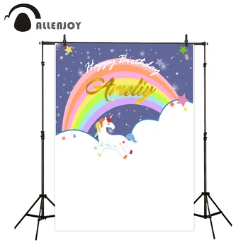 Allenjoy Photo background Unicorn Rainbow Children's Birthday Party Background Candy bar Backdrop camera photographic
Allenjoy Photo background Unicorn Rainbow Children's Birthday Party Background Candy bar Backdrop camera photographic