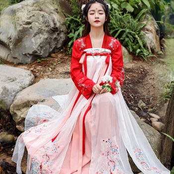 Hanfu Female Costume Fairy Qiqi Hanfu Spring And Autumn Clothes Daily Improvement Tang Elegant Chinese Folk Dance Costume DL3763
Hanfu Female Costume Fairy Qiqi Hanfu Spring And Autumn Clothes Daily Improvement Tang Elegant Chinese Folk Dance Costume DL3763