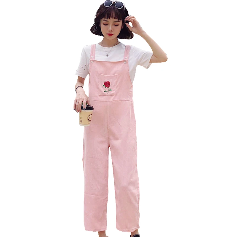 2019 New Autumn Jumpsuit Women Retro Rose Embroidered Jumpsuit Loose High Waist Corduroy Harajuku Cute Pink Bib Pants Female
2019 New Autumn Jumpsuit Women Retro Rose Embroidered Jumpsuit Loose High Waist Corduroy Harajuku Cute Pink Bib Pants Female