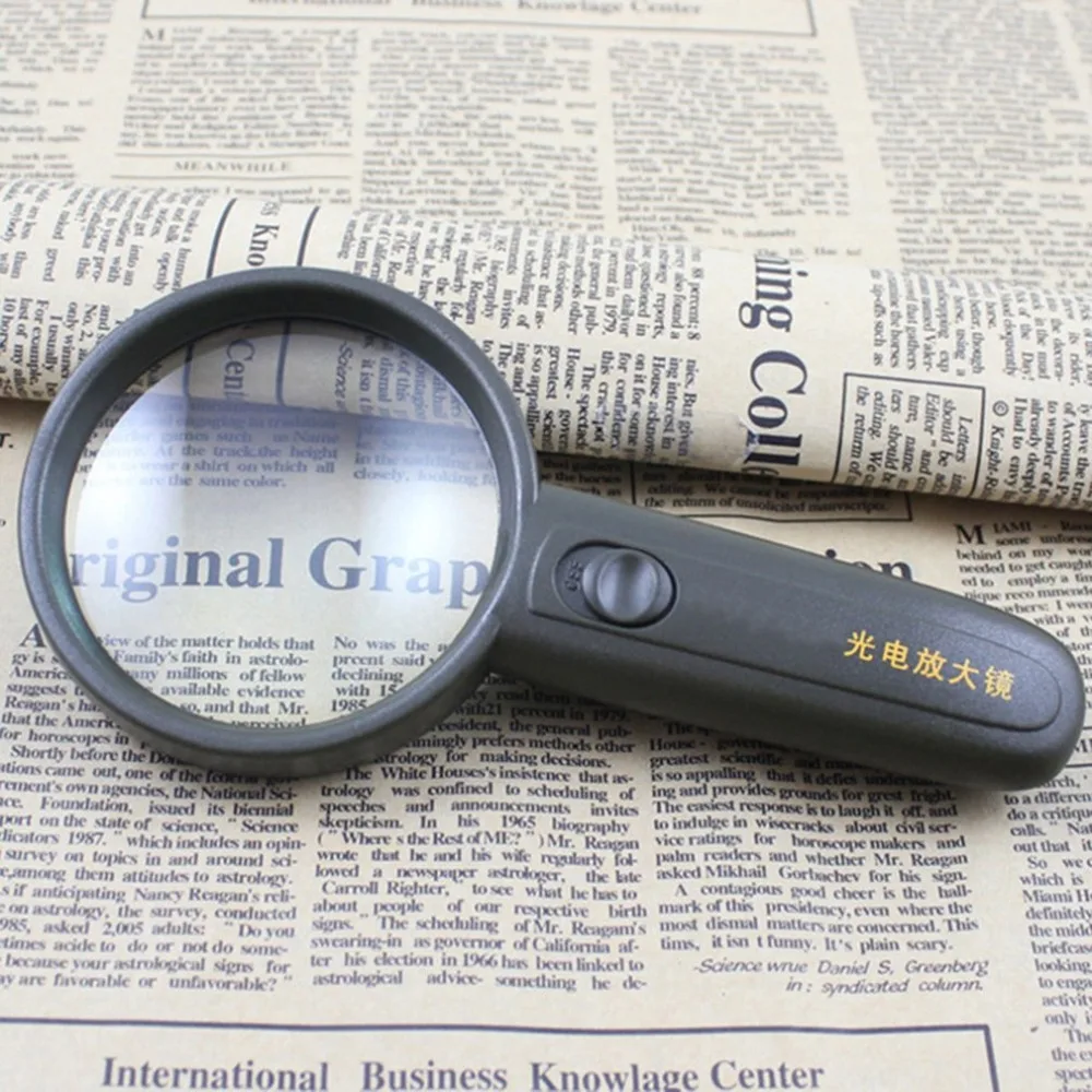 3X Magnification Handheld Magnifier With 2 LED Light Mini Pocket Reading Jewelry Loupe Magnifying Glass | Инструменты