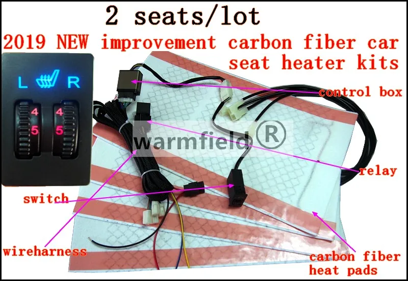 2 seats/lot,free shipping,2019 NEW improvement carbon fiber seat heater kits with dual dial five positions switch
2 seats/lot,free shipping,2019 NEW improvement carbon fiber seat heater kits with dual dial five positions switch