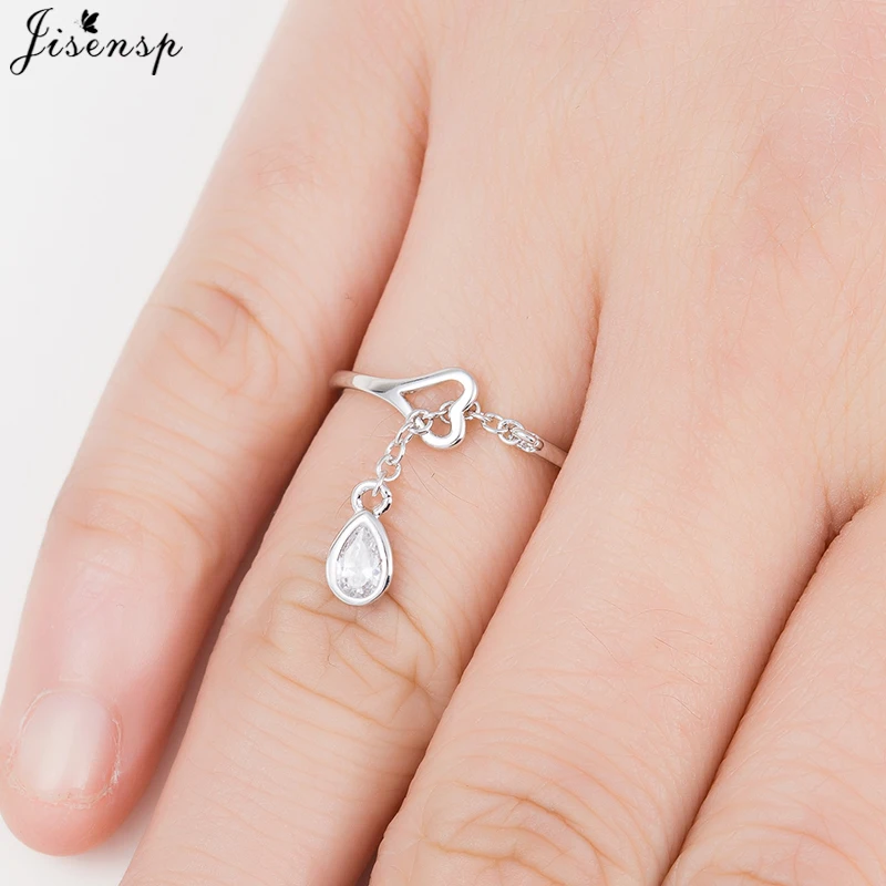 Jisensp Woman Fashion Water Droplets Simple Rings for Women Opening Adjustable Cute Heart-shaped Crystal Ring bague femme
Jisensp Woman Fashion Water Droplets Simple Rings for Women Opening Adjustable Cute Heart-shaped Crystal Ring bague femme
