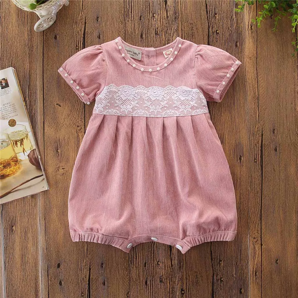 New Born Baby Clothes Baby Jumpsuit 2019 Cotton Casual Corduroy Lace Romper Button Short Sleeve Pearl Baby Outfits
New Born Baby Clothes Baby Jumpsuit 2019 Cotton Casual Corduroy Lace Romper Button Short Sleeve Pearl Baby Outfits