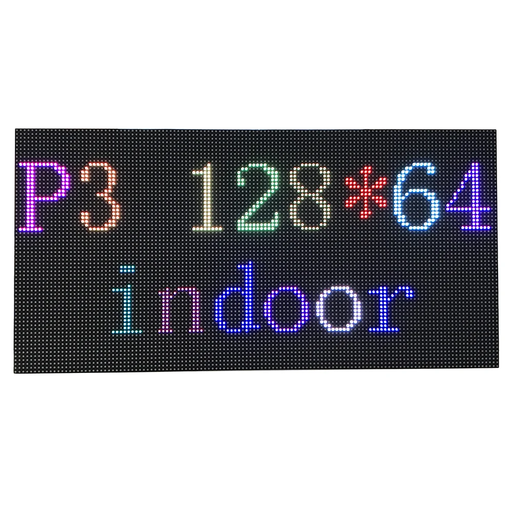 Led display module P3 indoor full color LED panel, 1/32 scan 384*192mm, 128*64 dots
Led display module P3 indoor full color LED panel, 1/32 scan 384*192mm, 128*64 dots