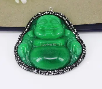 3pcs Natural Green Stone Buddha Pendant,with Crystal Rhinestone Pendant,Charm Gem stone Pendant for Jewelry Making
3pcs Natural Green Stone Buddha Pendant,with Crystal Rhinestone Pendant,Charm Gem stone Pendant for Jewelry Making