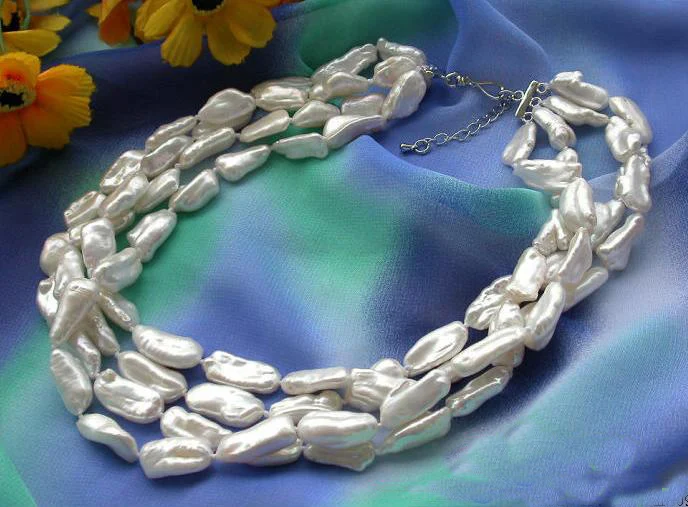 Huge Pearl Jewellery,4Rows 18'' 8-22mm White Stick Keshi Freshwater Cultured Pearl Necklace,Perfect Women Gift Birthday Jewelry
Huge Pearl Jewellery,4Rows 18'' 8-22mm White Stick Keshi Freshwater Cultured Pearl Necklace,Perfect Women Gift Birthday Jewelry