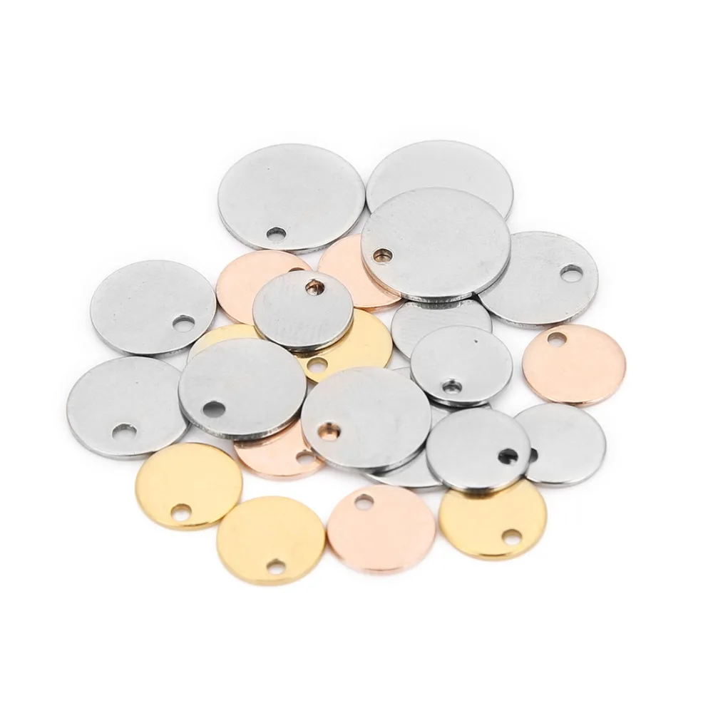 Sauvoo 20pcs/lot Round Stainless Steel Stamping Blank Dog Tags Pendants 6 8 10 12 15 20 25mm Rose Gold DIY Charm Jewelry Finding
Sauvoo 20pcs/lot Round Stainless Steel Stamping Blank Dog Tags Pendants 6 8 10 12 15 20 25mm Rose Gold DIY Charm Jewelry Finding