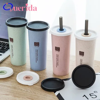 Portable 470ml Wheat Straw Water Bottle Healthy Plastic Office Coffee Bottle Double Straw Bottle Leak Proof Outdoor Drink Bottle
Portable 470ml Wheat Straw Water Bottle Healthy Plastic Office Coffee Bottle Double Straw Bottle Leak Proof Outdoor Drink Bottle