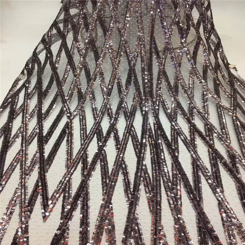 White African Lace fabric High Quality Nigerian tulle Fabric 2019 New Design French Net With Sequins For Dress | Дом и сад