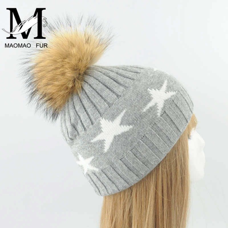 Winter Women Wool Knitted Hat Caps Real Raccoon Fur Pom Pom Beanies Hats Knitted Cashmere Wool Caps Female Skullies Beanies
Winter Women Wool Knitted Hat Caps Real Raccoon Fur Pom Pom Beanies Hats Knitted Cashmere Wool Caps Female Skullies Beanies