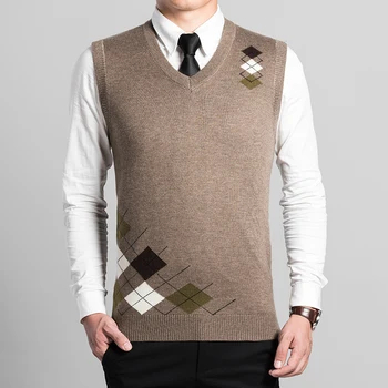 Newest Arrival Mens Autumn & Spring Good Quality V-Neck Sleeveless Wool Sweater Argyle Patterns Cashmere Sweater Vest
Newest Arrival Mens Autumn & Spring Good Quality V-Neck Sleeveless Wool Sweater Argyle Patterns Cashmere Sweater Vest