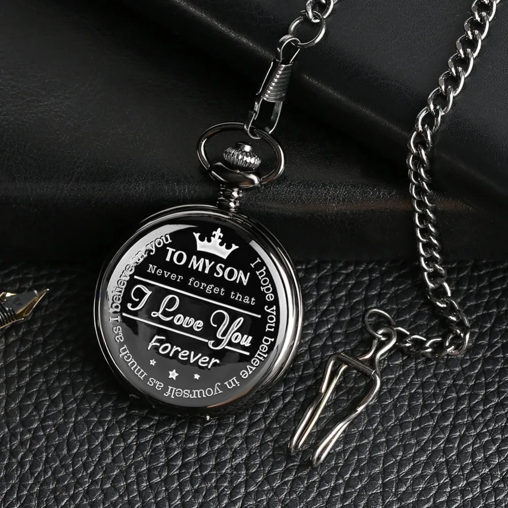 Pocket Watch Personalized Pattern Steampunk Retro Vintage Quartz Roman Numerals Pocket Watch 'TO MY SON' Boys Watch Gift
Pocket Watch Personalized Pattern Steampunk Retro Vintage Quartz Roman Numerals Pocket Watch 'TO MY SON' Boys Watch Gift