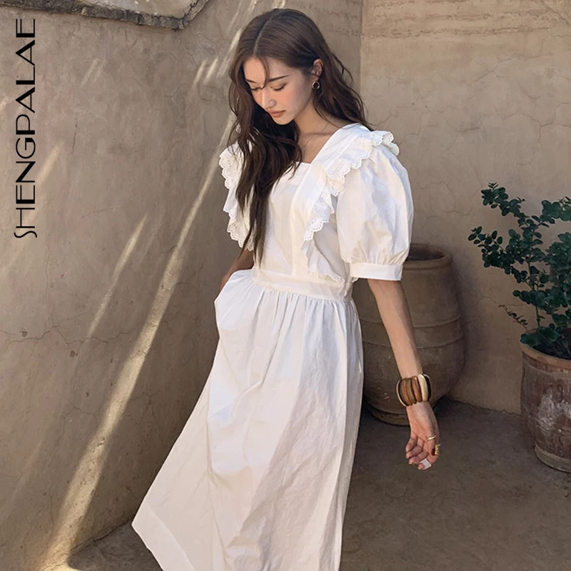 SHENGPALAE 2019 Korean Fashion Square Collar Half Sleeve High Waist Loose Big Size New Summer Spring Women Lace Dress FN886
SHENGPALAE 2019 Korean Fashion Square Collar Half Sleeve High Waist Loose Big Size New Summer Spring Women Lace Dress FN886