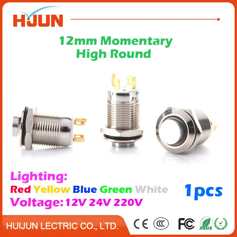 1pcs 12mm Momentary High Round Waterproof Stainless Steel Metal Push Button Switch LED Light Shine Car Horn Auto Reset
1pcs 12mm Momentary High Round Waterproof Stainless Steel Metal Push Button Switch LED Light Shine Car Horn Auto Reset