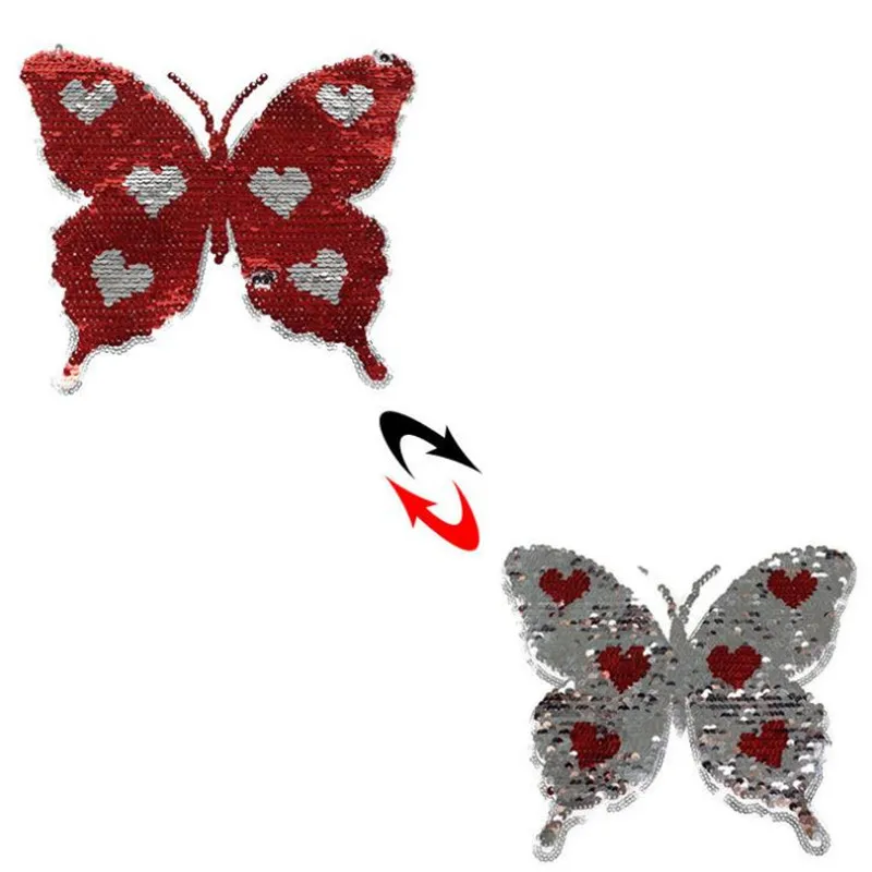 Reversible change color sequins patch deal with it clothes 25cm butterfly heart patches for clothing t shirt women stickers
Reversible change color sequins patch deal with it clothes 25cm butterfly heart patches for clothing t shirt women stickers