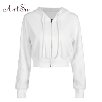 ArtSu Casual White Hoodie Zip-up Long Sleeve Cropped Hoodie Sweatshirts Casual Hooded Hoody Ladies Autumn Sudaderas SASHO20295
ArtSu Casual White Hoodie Zip-up Long Sleeve Cropped Hoodie Sweatshirts Casual Hooded Hoody Ladies Autumn Sudaderas SASHO20295