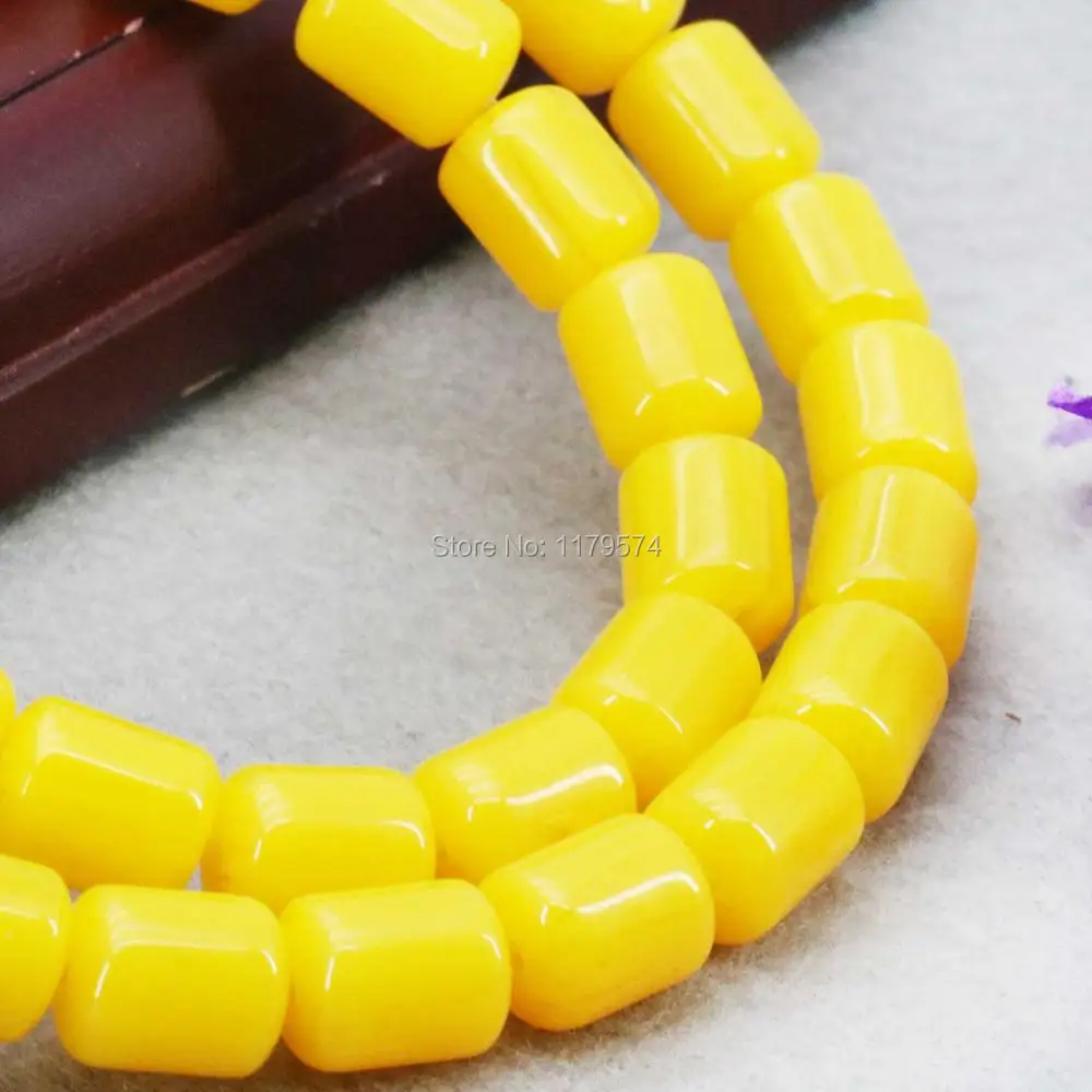 

Hot Sale Imitation Beeswax Jewelry Amber Stone Loose Beads Yellow Opaque Resin Accessories DIY Beads 8X10mm For Women Girls Gift