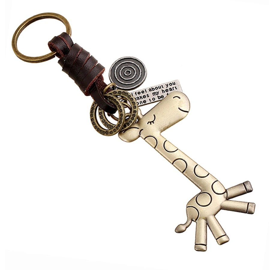 Charm Genuine Leather Giraffe Vintage Bag Keychains Punk Men Car Key Chain Ring Holder Novelty Women Accessories Gift FY015
Charm Genuine Leather Giraffe Vintage Bag Keychains Punk Men Car Key Chain Ring Holder Novelty Women Accessories Gift FY015