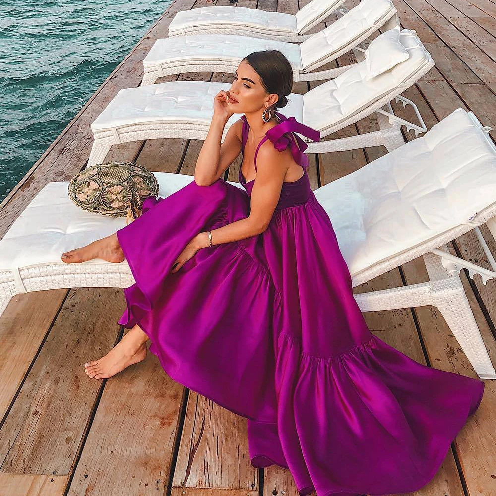 Tosheiny 2019 Women Sexy Irregular Neck Halter Maxi Desses Female Solid Color Elegant Satin Backless Dress
Tosheiny 2019 Women Sexy Irregular Neck Halter Maxi Desses Female Solid Color Elegant Satin Backless Dress