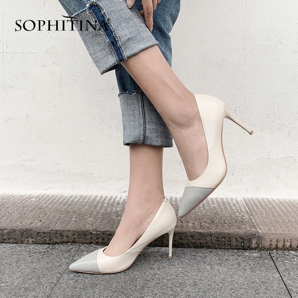SOPHITINA Sexy Super High Thin Heels Pumps Large Size High Quality Cow Leather Pointed Toe Shoes Fashion Career Woman Pumps MO55
SOPHITINA Sexy Super High Thin Heels Pumps Large Size High Quality Cow Leather Pointed Toe Shoes Fashion Career Woman Pumps MO55