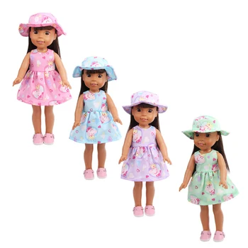 14.5 inch Girl dolls skirt Summer print dress + hat American newborn clothes Baby toys gift for a child x17
14.5 inch Girl dolls skirt Summer print dress + hat American newborn clothes Baby toys gift for a child x17