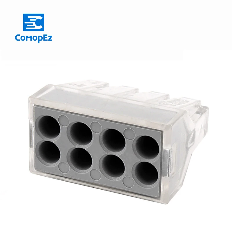 100PCS/lot PCT-108 PCT108 773-108 Push Wire Wiring Connector For Junction Box 8 pin Conductor Terminal Block Wire Connector
100PCS/lot PCT-108 PCT108 773-108 Push Wire Wiring Connector For Junction Box 8 pin Conductor Terminal Block Wire Connector