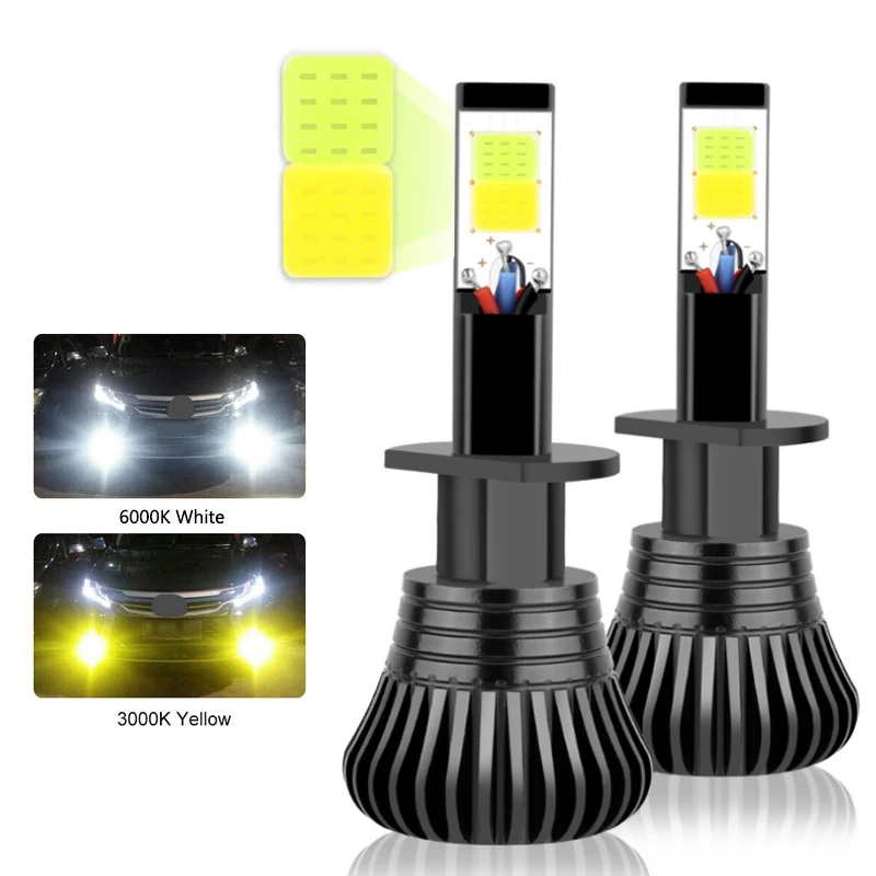 Pair COB H1 H4 H7 H8 H11 9005 Driving 6000K White 3000K Amber Yellow Car Fog Lights Bulbs Dual Color Auto LED Lamps For Bmw e46
Pair COB H1 H4 H7 H8 H11 9005 Driving 6000K White 3000K Amber Yellow Car Fog Lights Bulbs Dual Color Auto LED Lamps For Bmw e46