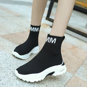 Elastic Women Socks Sneakers 2019 New Wild Socks Boots Korean Version Knitting High-top running shoes Outdoor Jogging M2-87
Elastic Women Socks Sneakers 2019 New Wild Socks Boots Korean Version Knitting High-top running shoes Outdoor Jogging M2-87