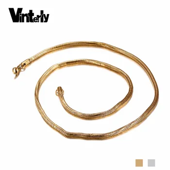 Vinterly Snake Chain Necklace Simple Gold Color Lobster Clasps Stainless Steel Long Necklaces & Pendants Men Women Jewelry
Vinterly Snake Chain Necklace Simple Gold Color Lobster Clasps Stainless Steel Long Necklaces & Pendants Men Women Jewelry