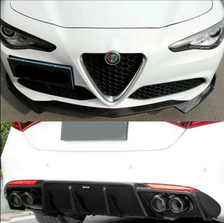 Carbon fiber Car front+Rear Bumper Spoiler Lip Auto Car Diffuser For Alfa Romeo Giulia 2017 2018
Carbon fiber Car front+Rear Bumper Spoiler Lip Auto Car Diffuser For Alfa Romeo Giulia 2017 2018