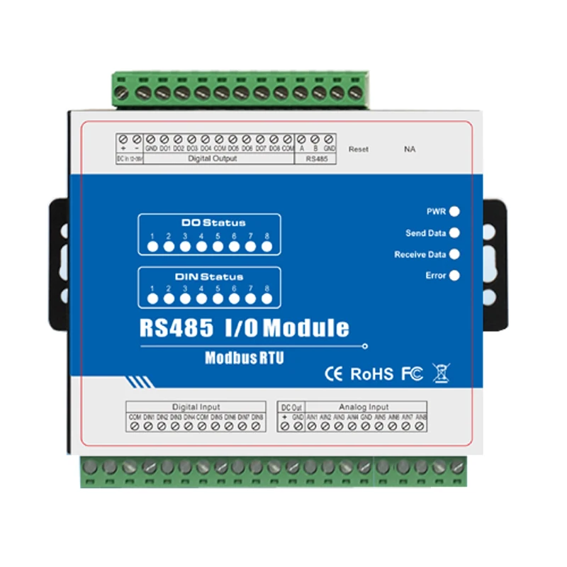M160 Modbus Remote IO Module Data Acquisition Module (8DI+8DO+8AI) Inbuilt Watchdog Sink Output
M160 Modbus Remote IO Module Data Acquisition Module (8DI+8DO+8AI) Inbuilt Watchdog Sink Output