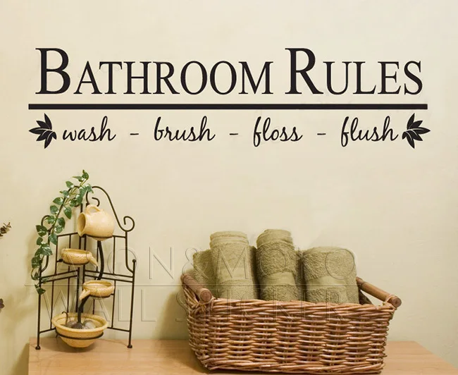 Bathroom Rules Wash Brush Wallpaper Floss Flush Kids Baby Adhesive Vinyl Quote Mural Saying Decoration 25*100CM Free shipping
Bathroom Rules Wash Brush Wallpaper Floss Flush Kids Baby Adhesive Vinyl Quote Mural Saying Decoration 25*100CM Free shipping