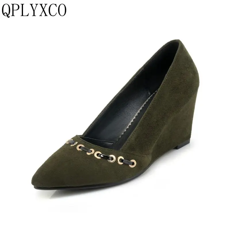 QPLYXCO Plus Sweet Fashion Women Pumps Genuine leather High Heels Wedges Platform Pumps Wedge Wedding Party Shoes woman 885
QPLYXCO Plus Sweet Fashion Women Pumps Genuine leather High Heels Wedges Platform Pumps Wedge Wedding Party Shoes woman 885