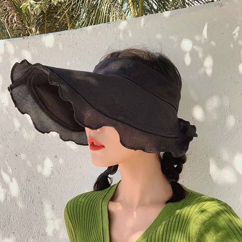 Summer Woman Sun Hat Female Solid Color Cap Korea Wild Fashion Ride Folding Sun HatS Empty Top Hats Beach Wide Brim Visor Hat
Summer Woman Sun Hat Female Solid Color Cap Korea Wild Fashion Ride Folding Sun HatS Empty Top Hats Beach Wide Brim Visor Hat