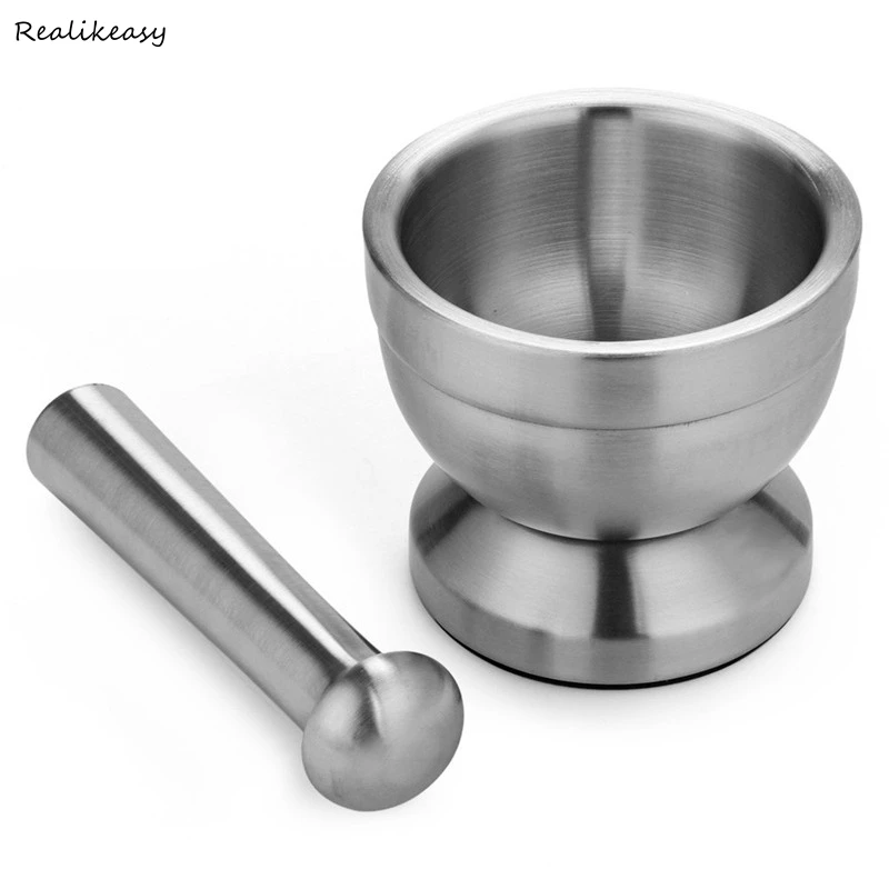 Double Stainless Steel Mortar and Pestle Pedestal Bowl Kitchen Garlic Pugging Pot Herb Mills Mincers DH58
Double Stainless Steel Mortar and Pestle Pedestal Bowl Kitchen Garlic Pugging Pot Herb Mills Mincers DH58