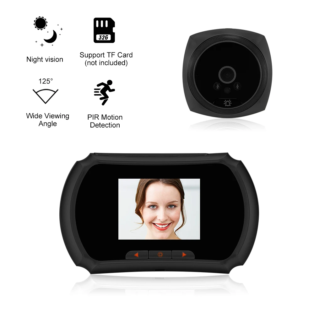 3-Inch LCD Screen Monitor Video Door Viewer Door Eye Doorbell 1.3MP Peephole Door Camera PIR Motion Detection Photo Taking
3-Inch LCD Screen Monitor Video Door Viewer Door Eye Doorbell 1.3MP Peephole Door Camera PIR Motion Detection Photo Taking