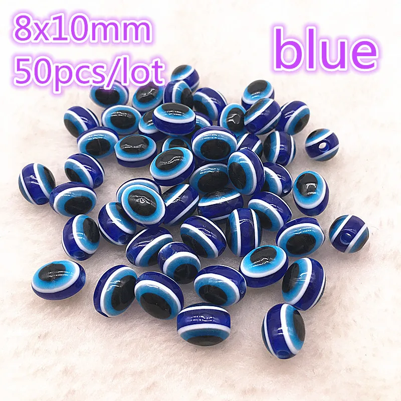 NEW 50PCS 8x10mm Charms blue Beads Oval Evil Eye Resin Beads Stripe Spacer Beads For Jewelry Making DIY Bracelet Beads
NEW 50PCS 8x10mm Charms blue Beads Oval Evil Eye Resin Beads Stripe Spacer Beads For Jewelry Making DIY Bracelet Beads