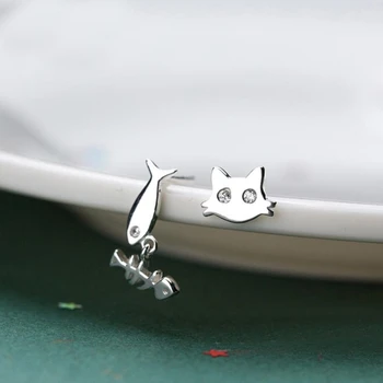 Sole Memory Cute Asymmetrical Fresh Literary Cat Fish Bone Sweet 925 Sterling Silver Fashion Female Stud Earrings SEA454
Sole Memory Cute Asymmetrical Fresh Literary Cat Fish Bone Sweet 925 Sterling Silver Fashion Female Stud Earrings SEA454