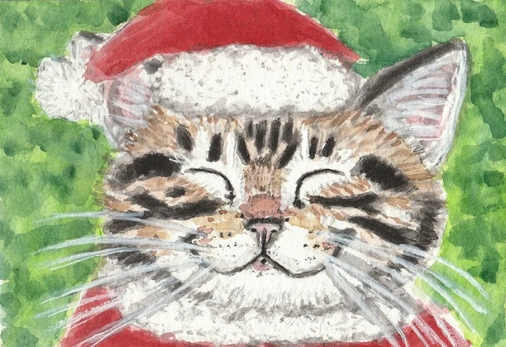 Animal Wall Painting for Kids Room Home Decor Canvas Art Oil Painting on Canvas Happy Tabby Cat in a Christmas Hat Handmade
Animal Wall Painting for Kids Room Home Decor Canvas Art Oil Painting on Canvas Happy Tabby Cat in a Christmas Hat Handmade