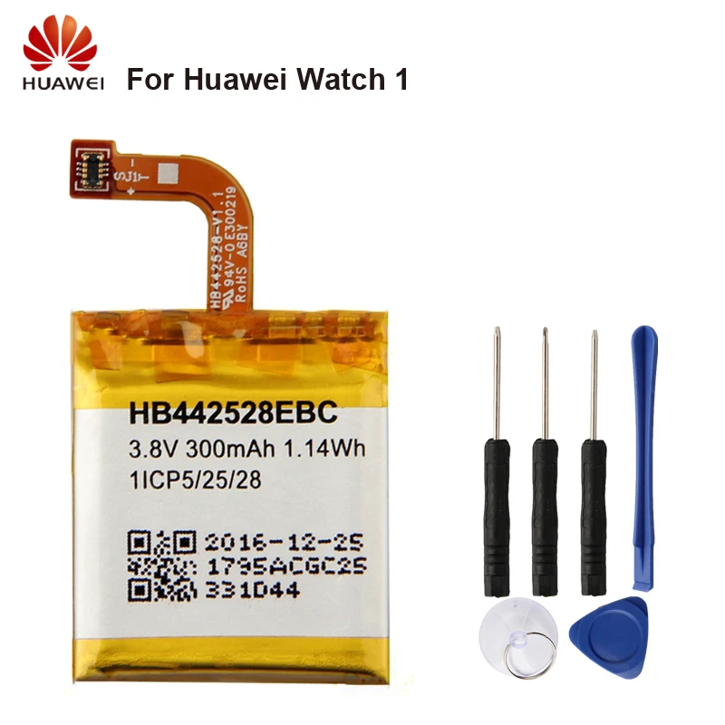 HUAWEI HB442528EBC Genuine Battery For For Huawei Watch 1 Watch1 300mAh Replacement Phone Battery + Tool
HUAWEI HB442528EBC Genuine Battery For For Huawei Watch 1 Watch1 300mAh Replacement Phone Battery + Tool