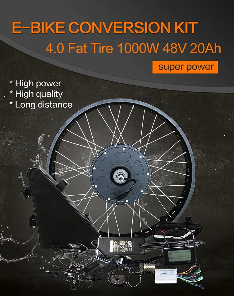 Best JS 1000W 48V Rear Motor Wheel Suit For 26" 4.0 Fat Tire Bike Electric Bike Kit 48V Lithium Battery 20 26 700C LCD Display5 2