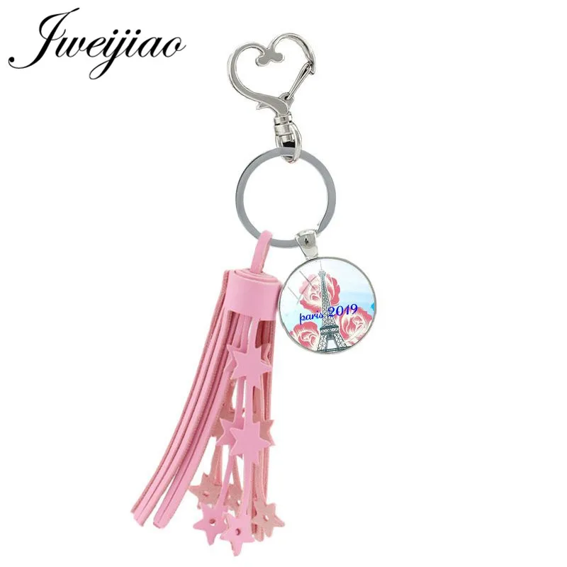 JWEIJIAO Pink Tassel Pendant Paris Eiffel Tower Keychain Silver Plated Metal Heart Clasps Keyring Key Bag Charms GIft PR47
JWEIJIAO Pink Tassel Pendant Paris Eiffel Tower Keychain Silver Plated Metal Heart Clasps Keyring Key Bag Charms GIft PR47