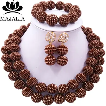 Majalia Fashion Classic Nigeria Wedding African Beads Jewelry Set Brown Crystal Necklace Bridal Jewelry Sets 2CA0010
Majalia Fashion Classic Nigeria Wedding African Beads Jewelry Set Brown Crystal Necklace Bridal Jewelry Sets 2CA0010
